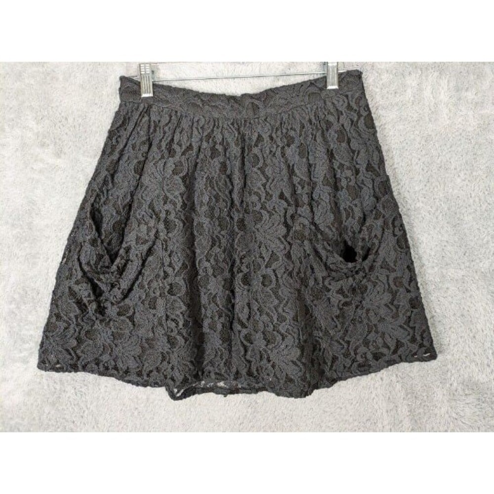 Black Lace Mini Skirt Size 10 pockets whimsigoth dark academia romance Kimchi